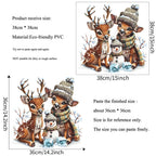 Elk Snowman Christmas Window Decal