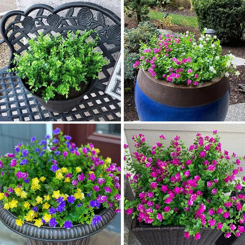 Artificial Plastic Eucalyptus Greenery Stem