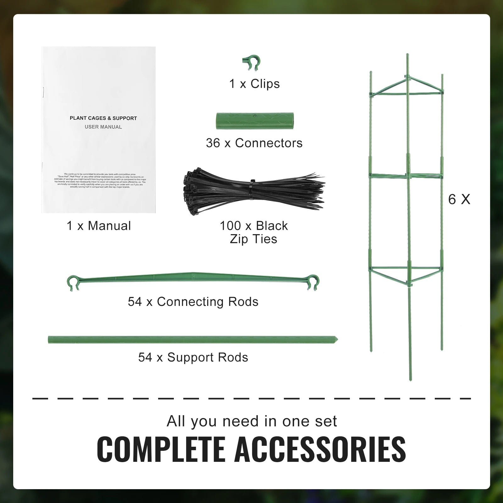 Sturdy 6-Pack Tomato Plant Supports