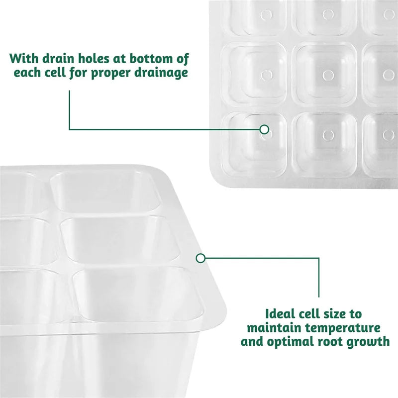 12-Cell Plant Propagators with Lids