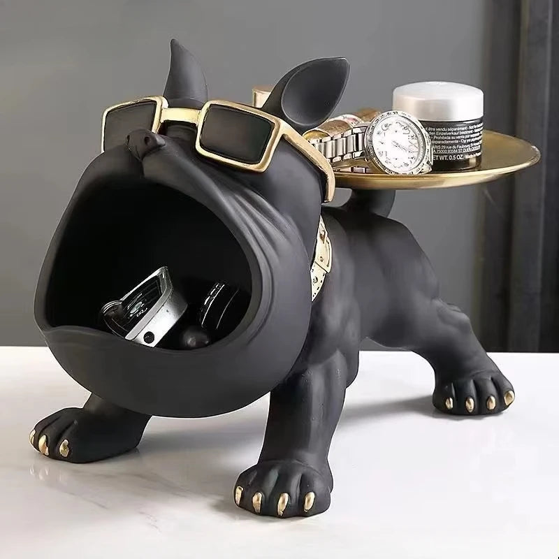 Bulldog Resin Storage Box Sculpture