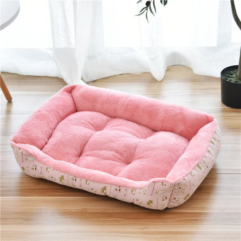 Candy-Colored Plush Pet Nest Bed