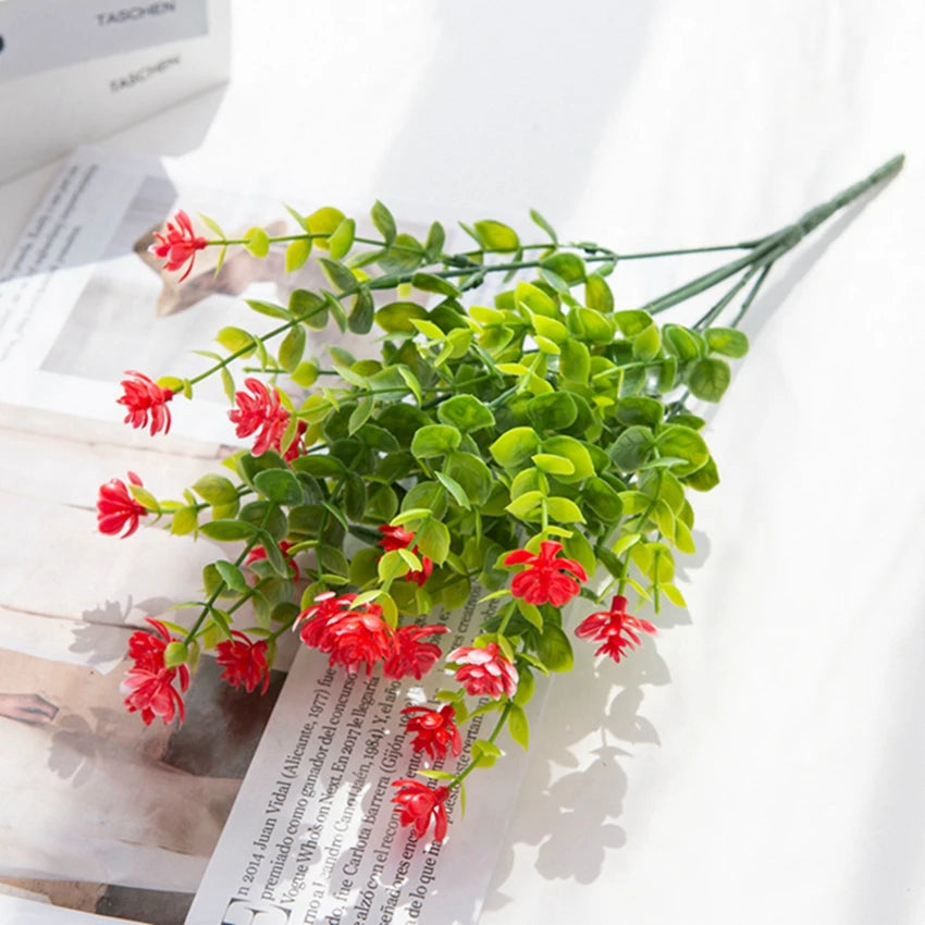 Artificial Plastic Eucalyptus Greenery Stem