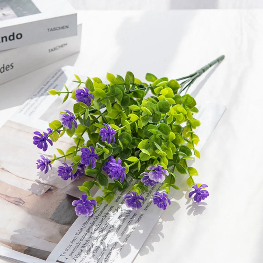 Artificial Plastic Eucalyptus Greenery Stem