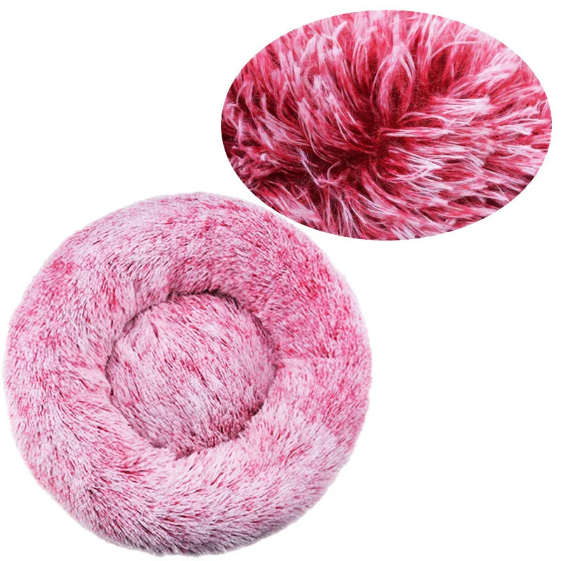 Plush Round Donut Pet Bed