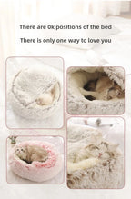 Semi-Enclosed Plush Pet Nest Bed