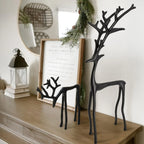 Black Alloy Modern Reindeer Statues