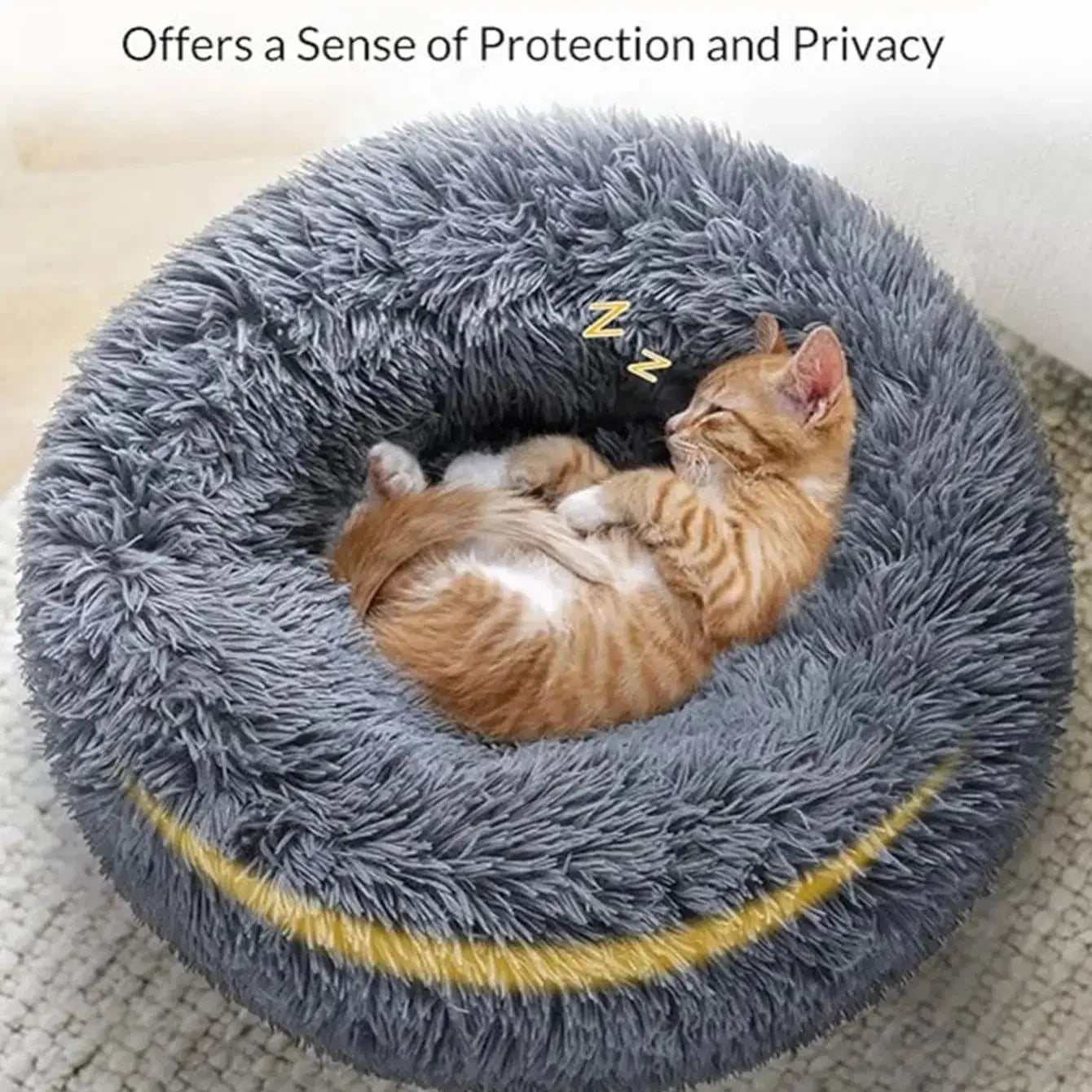 Plush Round Donut Pet Bed