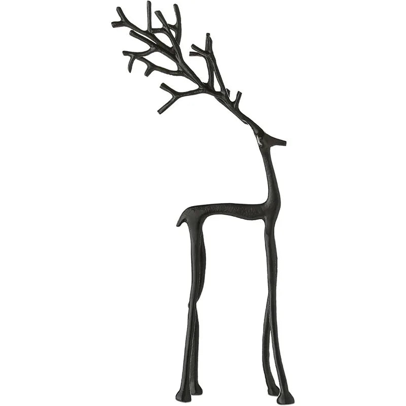 Black Alloy Modern Reindeer Statues